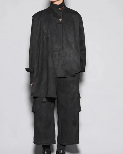 Asymmetric Collar Button-Up Shirt