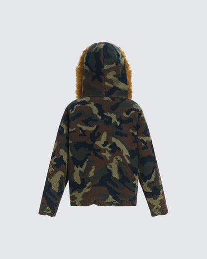 Camouflage Short Hooded Sweater
