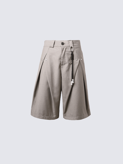 Inspired Pleated Wide-Leg Shorts