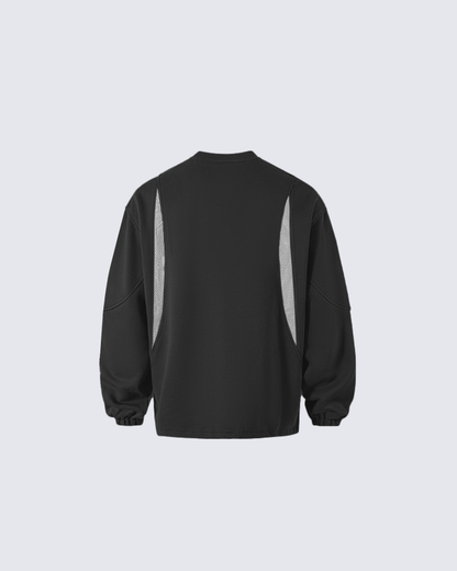 Tech Panel Mesh-Patchwork Sweatshirt