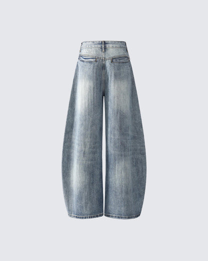 Autumn Winter Embroidered Loose Floor-Length Jeans