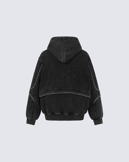 American Vintage Distressed Hooded Sweatshirt