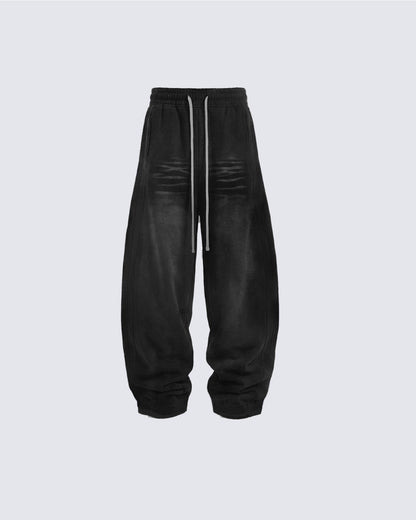 Distressed Curved Sweatpants