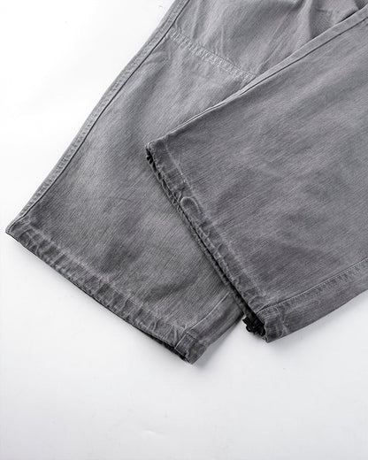 Washed Grey Multi-Pocket Cargo Pants