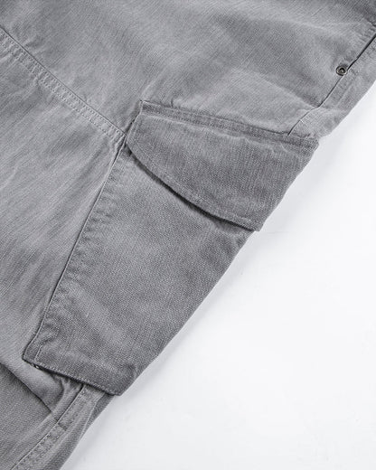 Washed Grey Multi-Pocket Cargo Pants