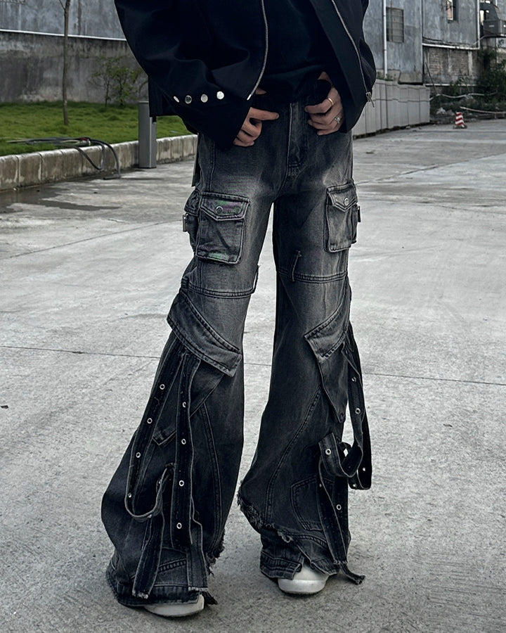 High Street Heavy Multi-Pocket Cargo Denim Pants