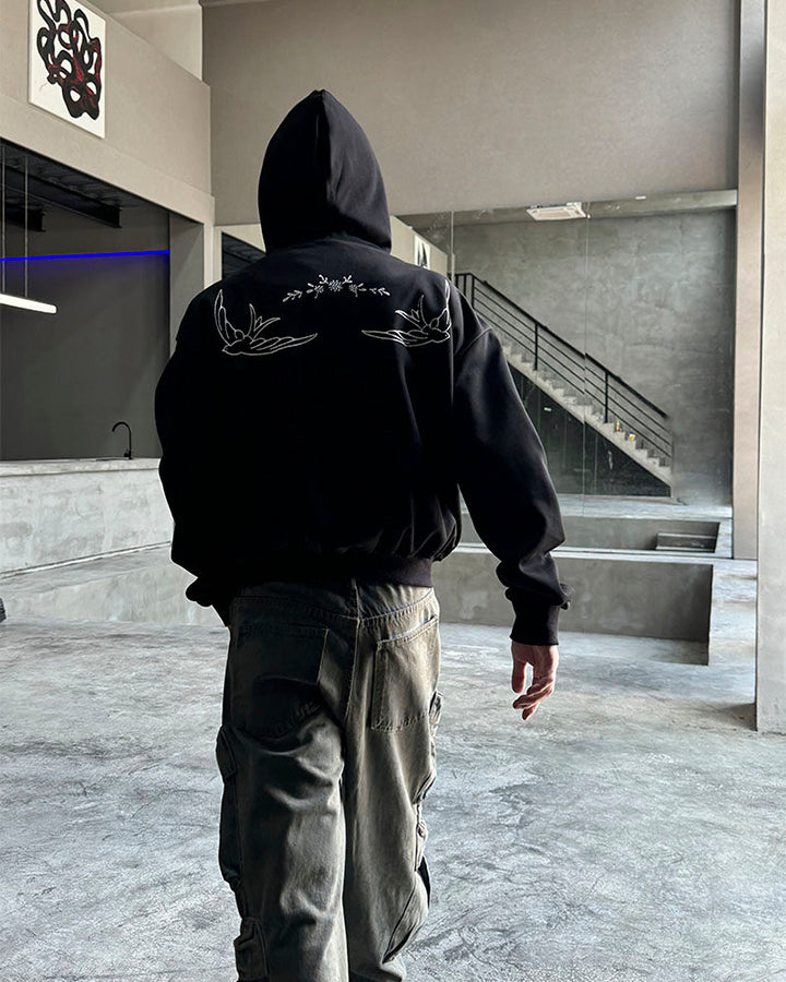 Design Niche Printed Zip-Up Hoodie