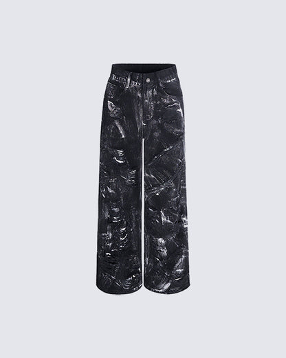 Black Rock Style Denim Pants