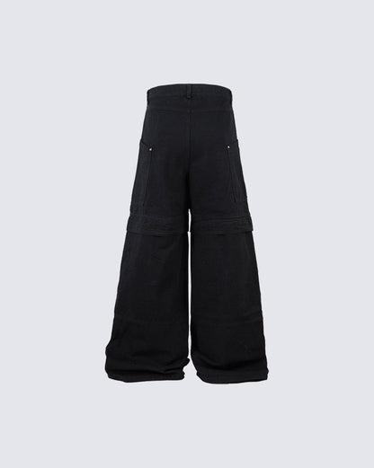 Riveted Pleated Wide-Leg Pants