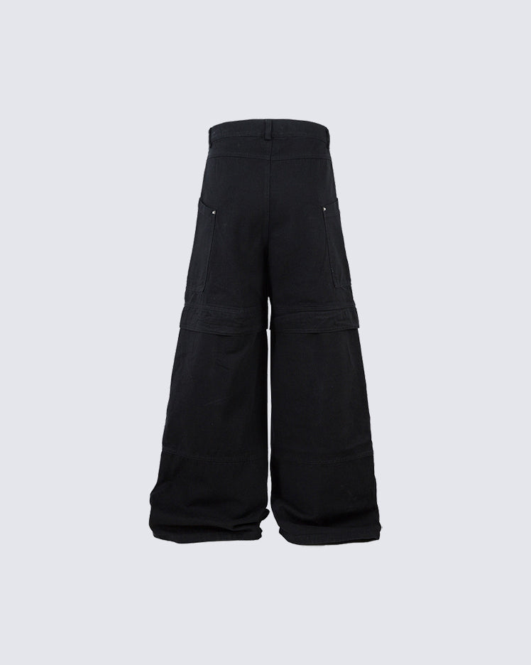 Riveted Pleated Wide-Leg Pants