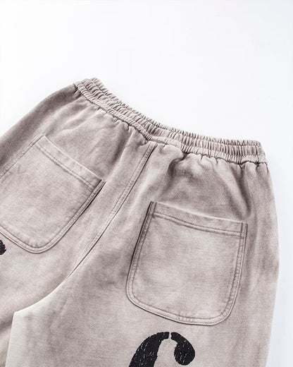 Gradient Patch Graphic Wide-Leg Pants
