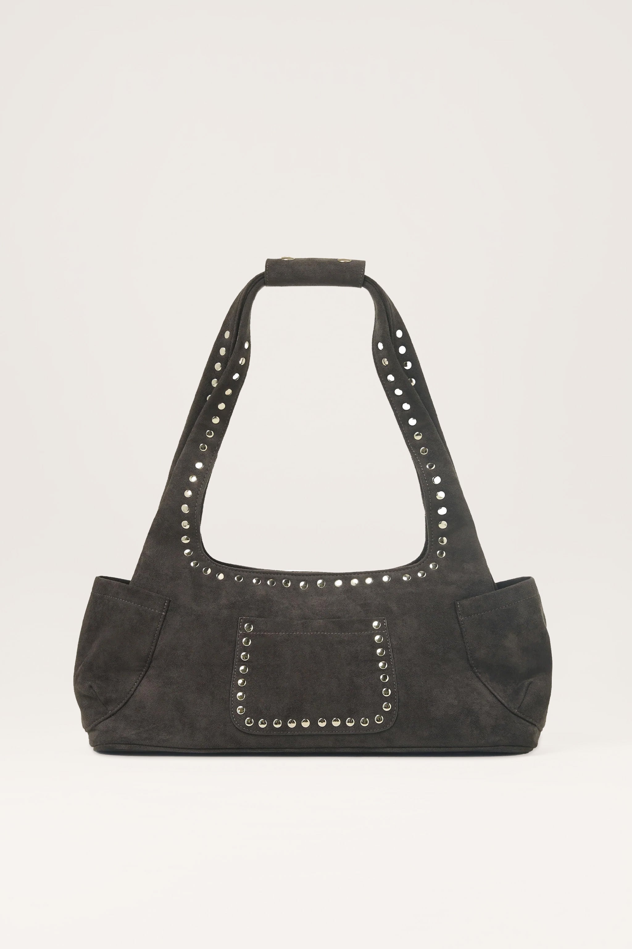 Martha Faux Suede Carryall in Dark Grey