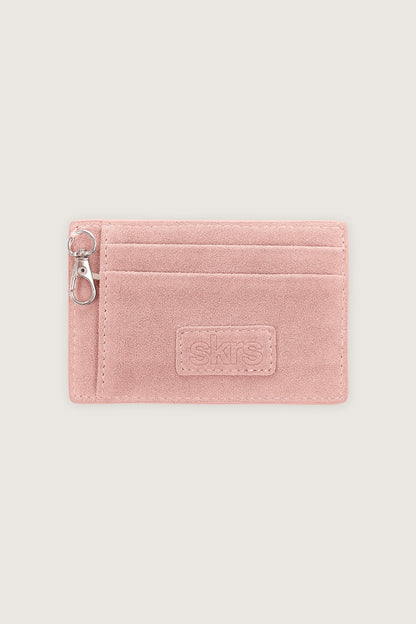 Martha Faux Suede Cardholder in Rose