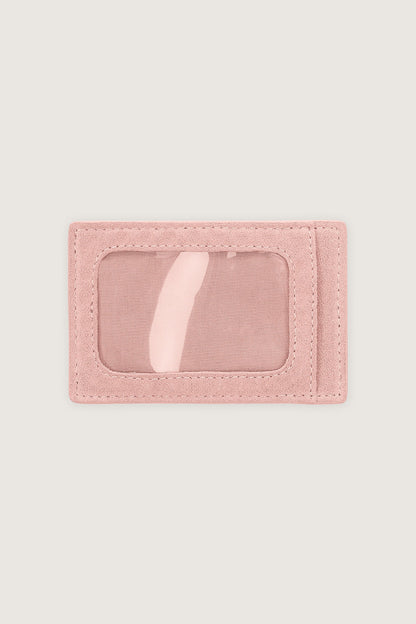 Martha Faux Suede Cardholder in Rose