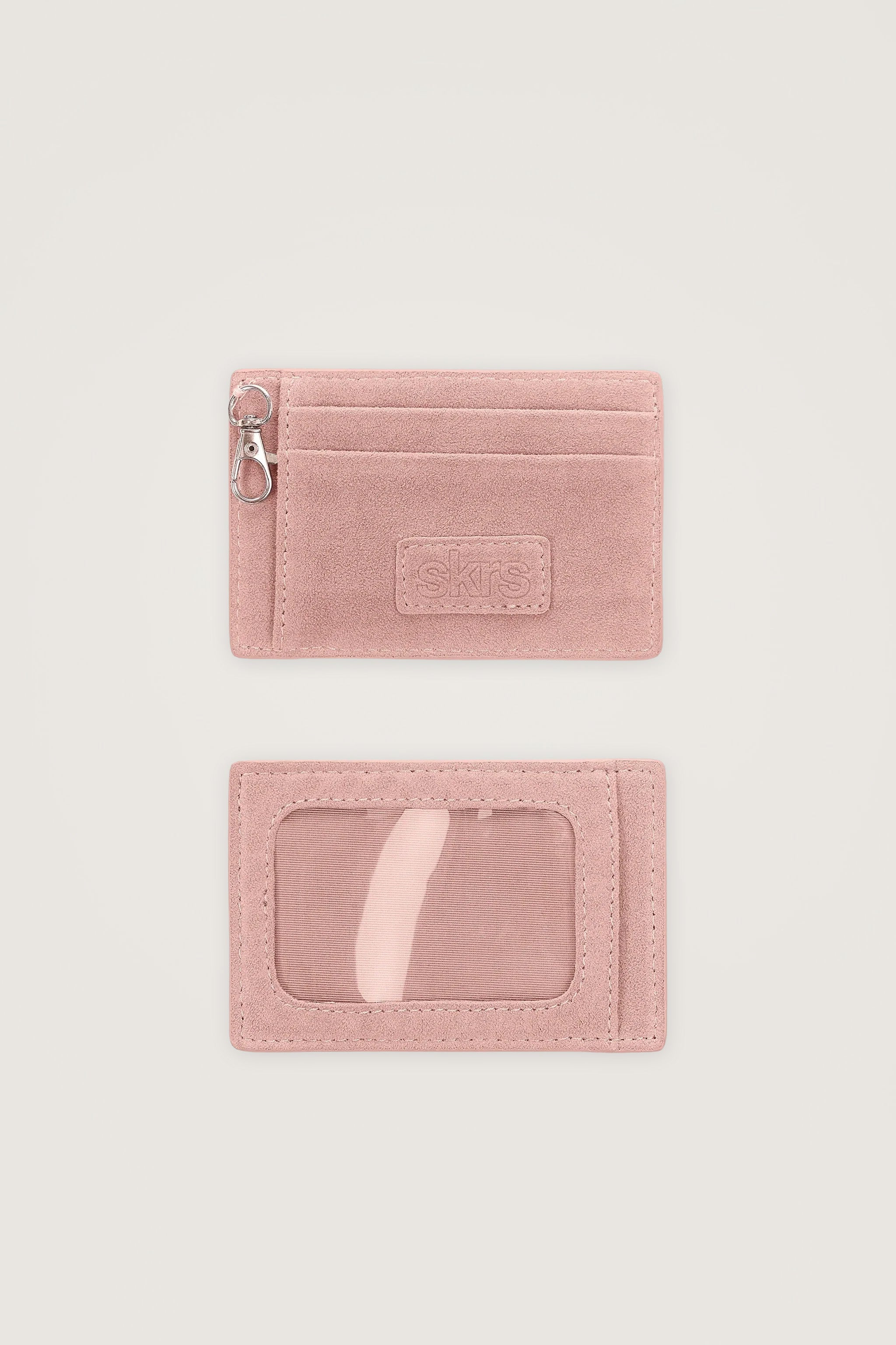 Martha Faux Suede Cardholder in Rose
