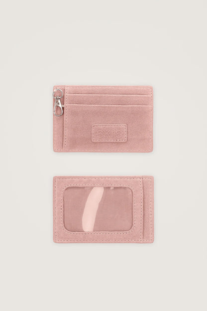 Martha Faux Suede Cardholder in Rose