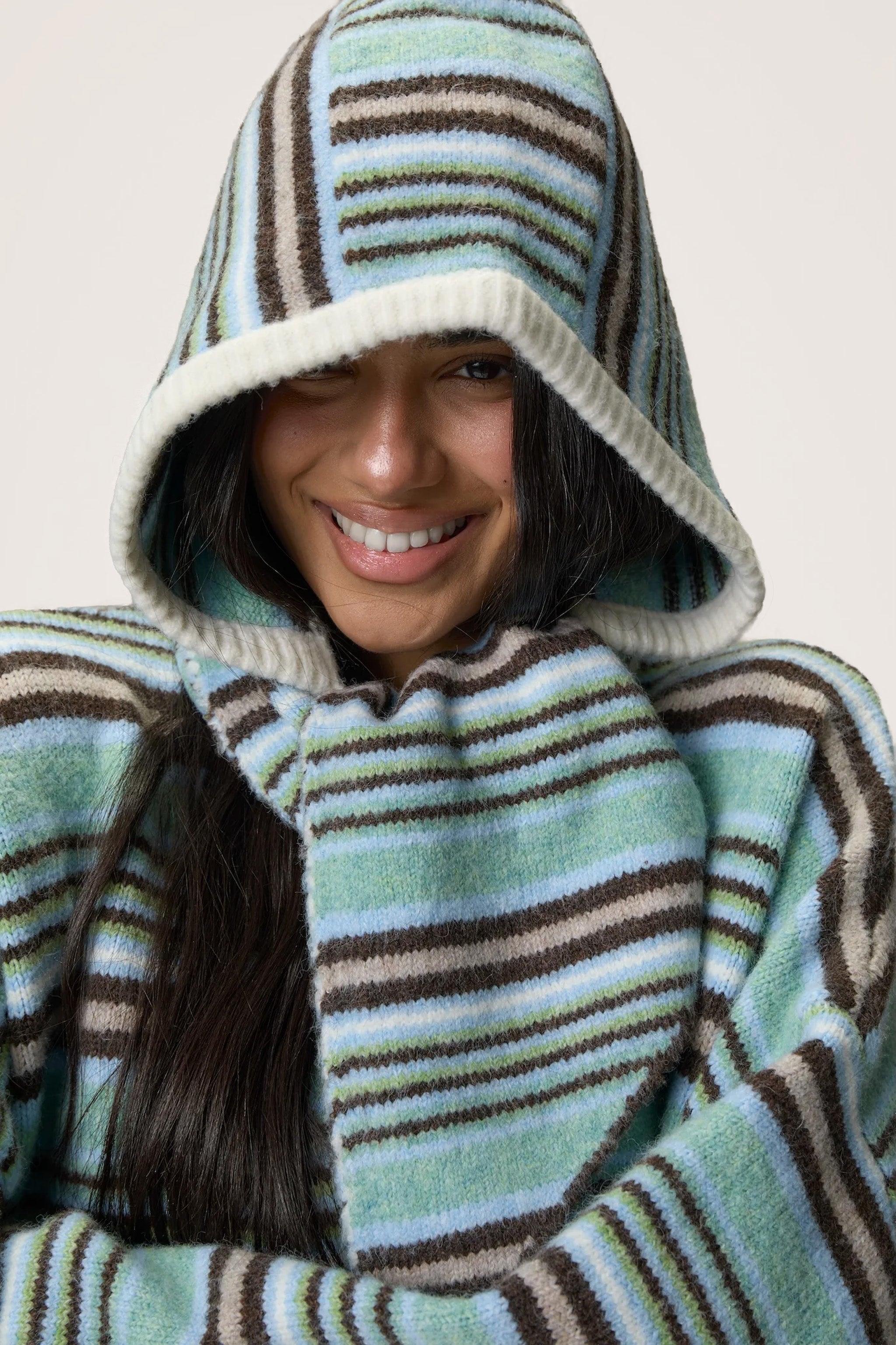Tippy Stripe Knit Hood