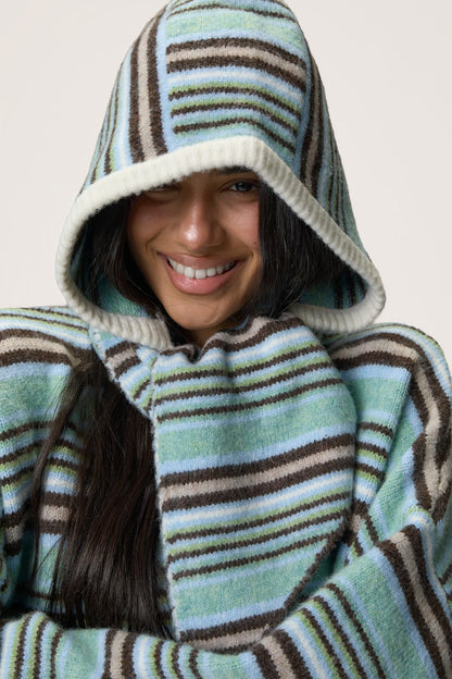 Tippy Stripe Knit Hood