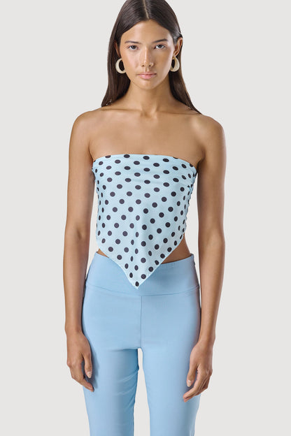 Polka Scarf in Powder Blue
