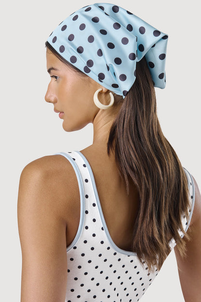 Polka Scarf in Powder Blue
