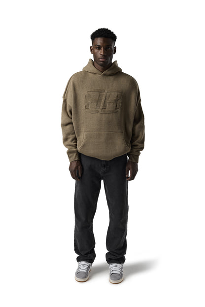 Branded Knit Hoodie
