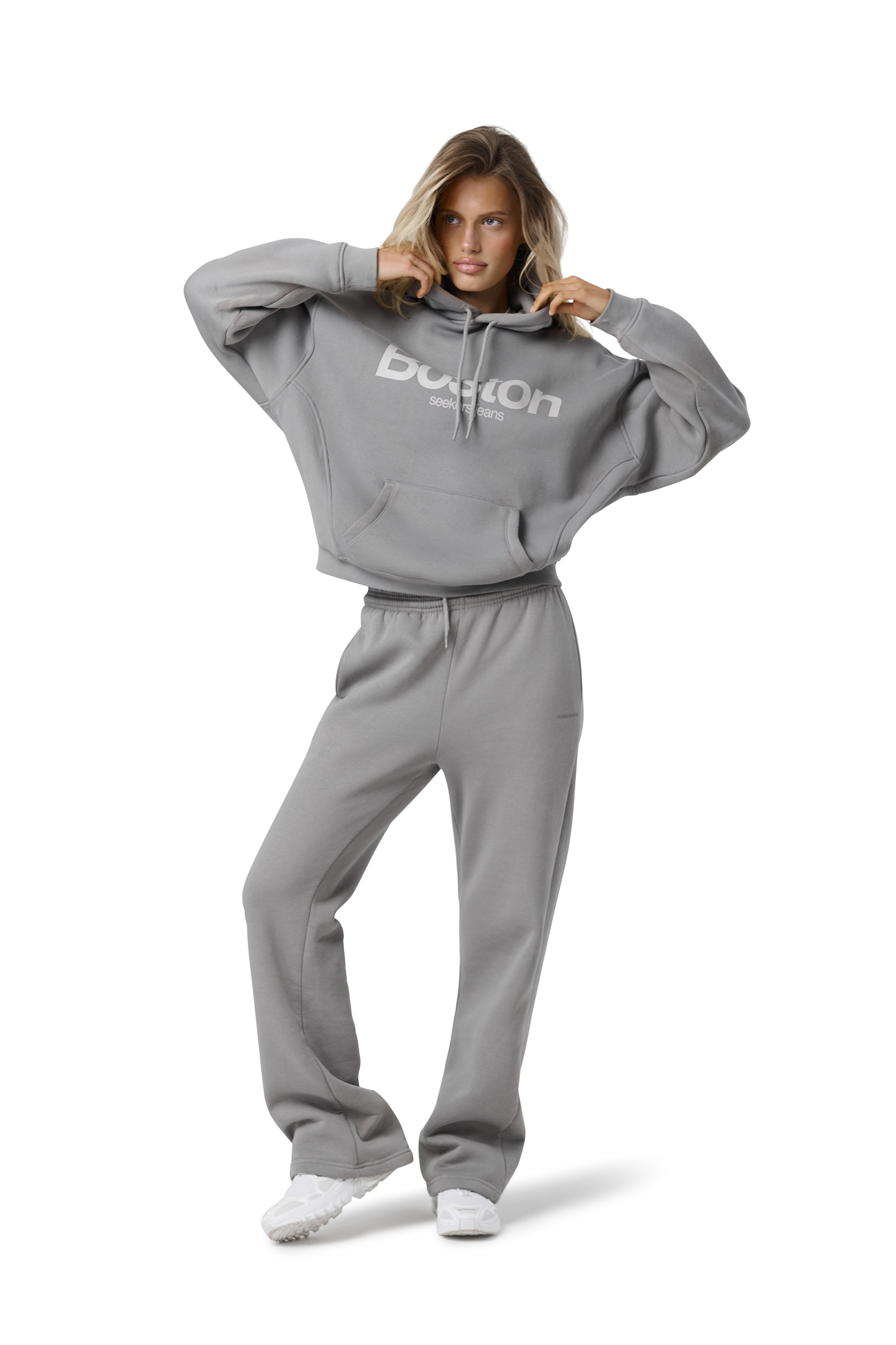 Boston Hoodie in Mid Grey