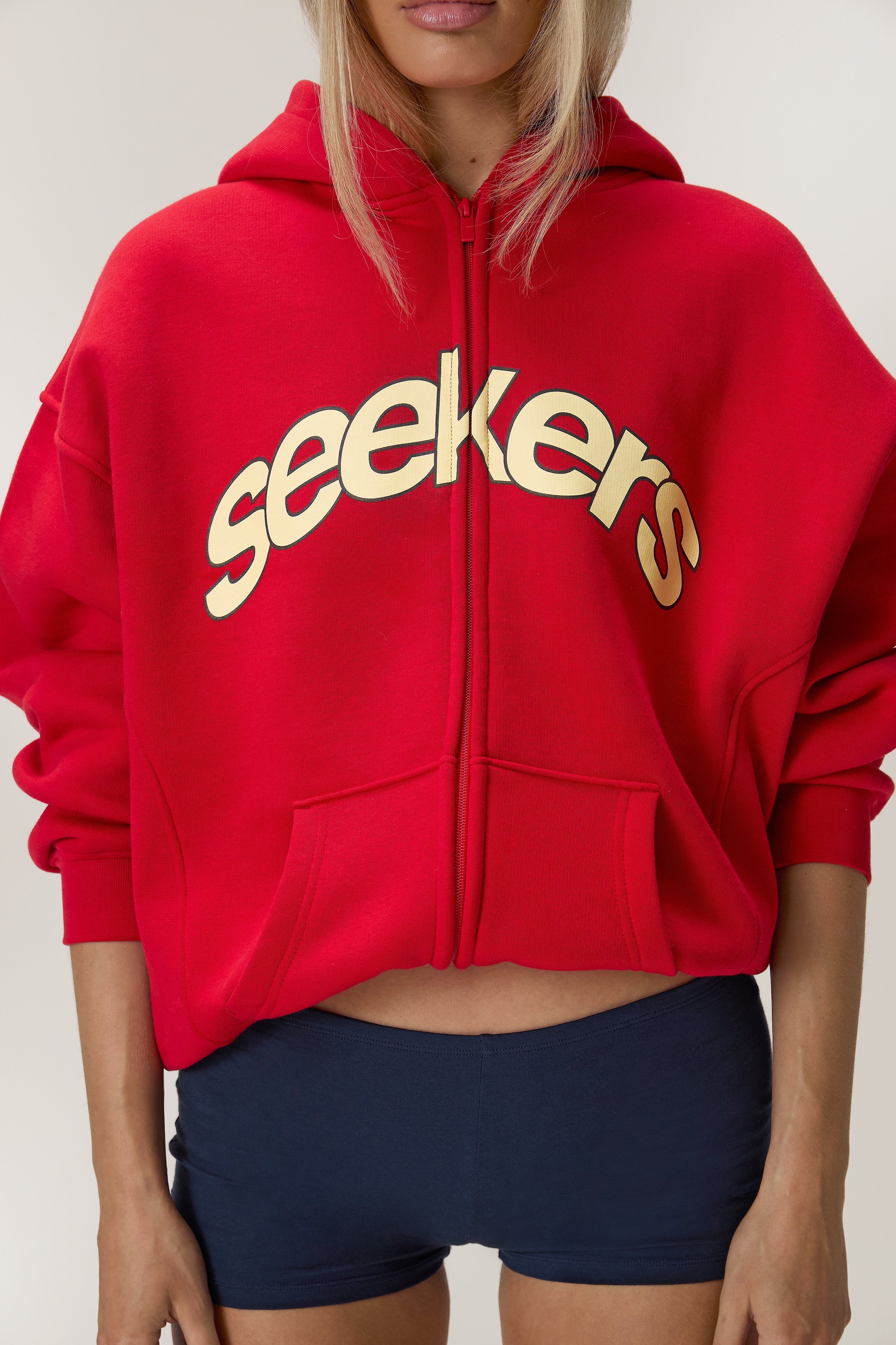 Seekers Doozy Zip Up Hoodie in Red