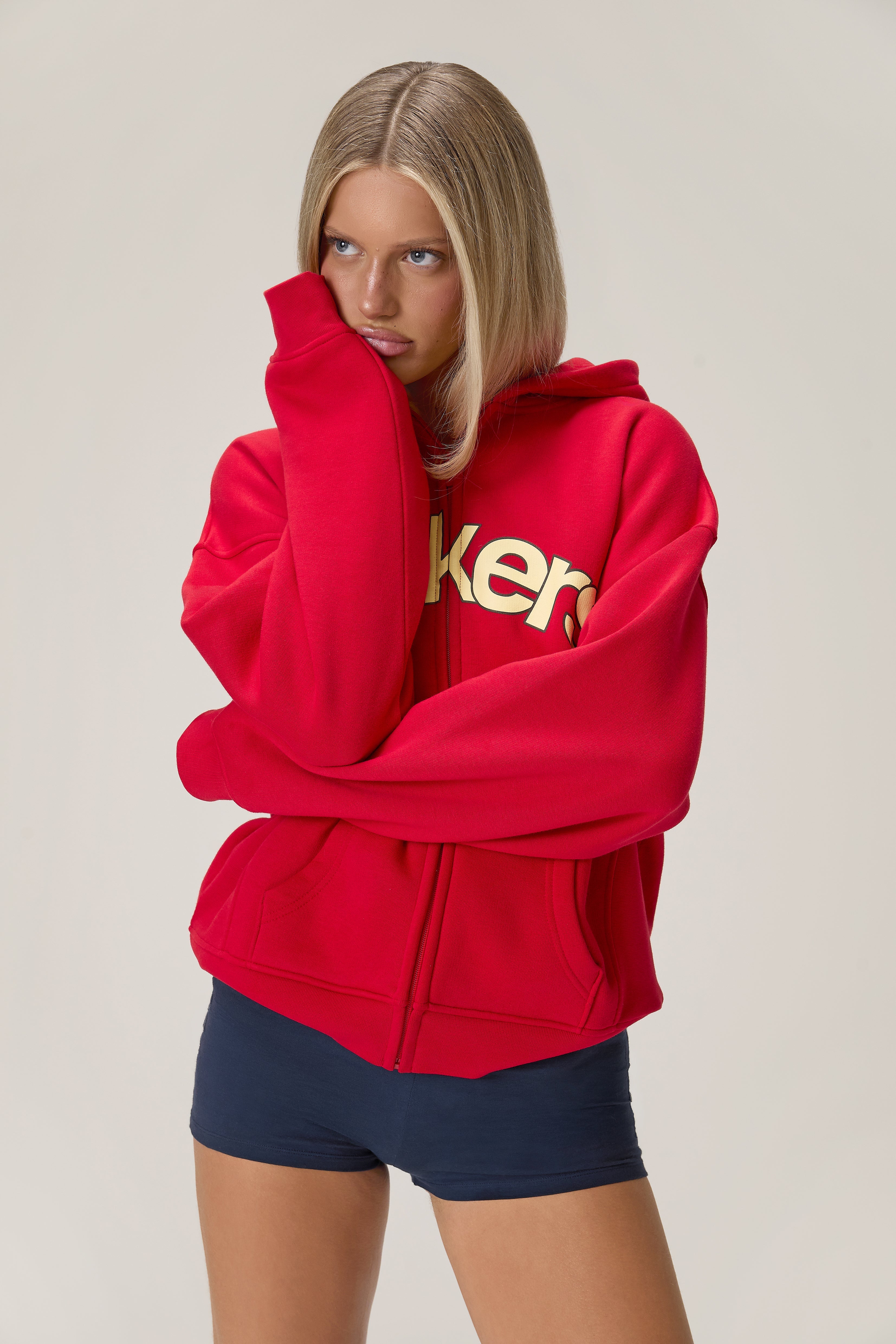 Seekers Doozy Zip Up Hoodie in Red