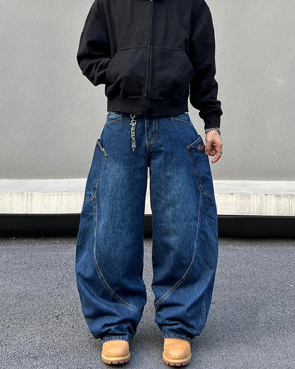 Large Pocket Curved Jeans