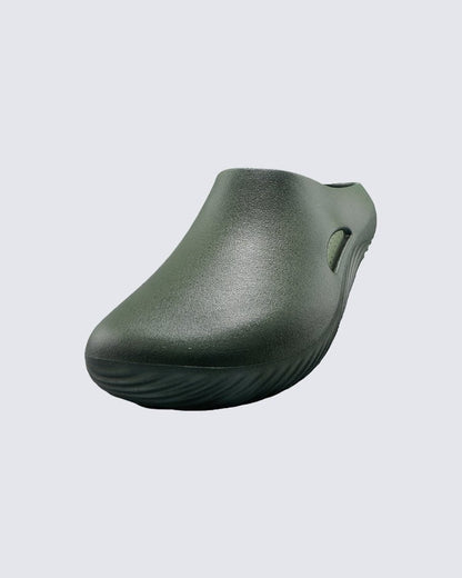 Minimalist Wave Sole Slip-On Sandals - Army Green