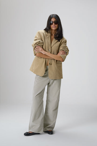 Malt Oversized Cord Blazer in Classic Beige