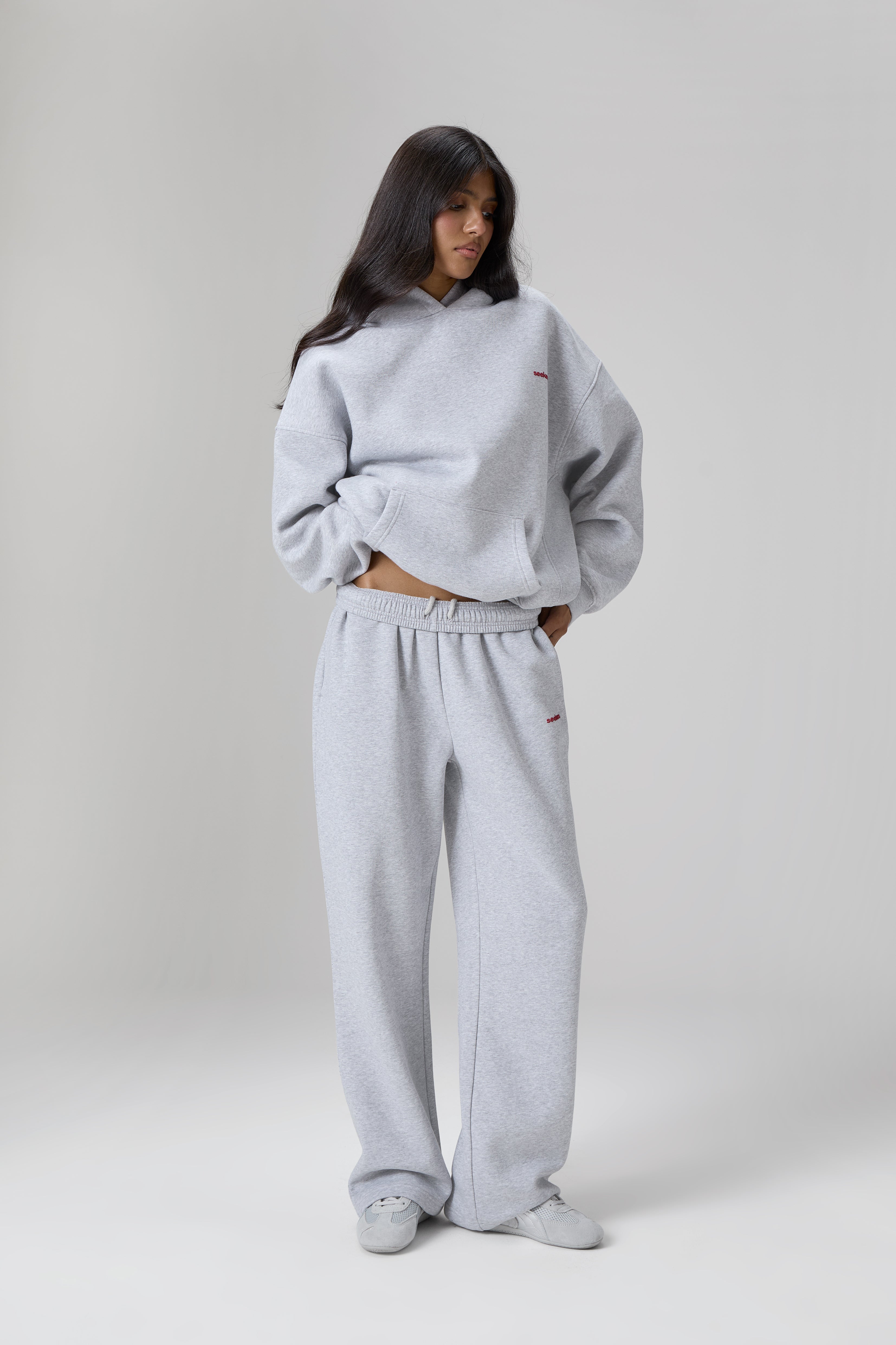 Seekers Brand Hoodie in Grey Melange