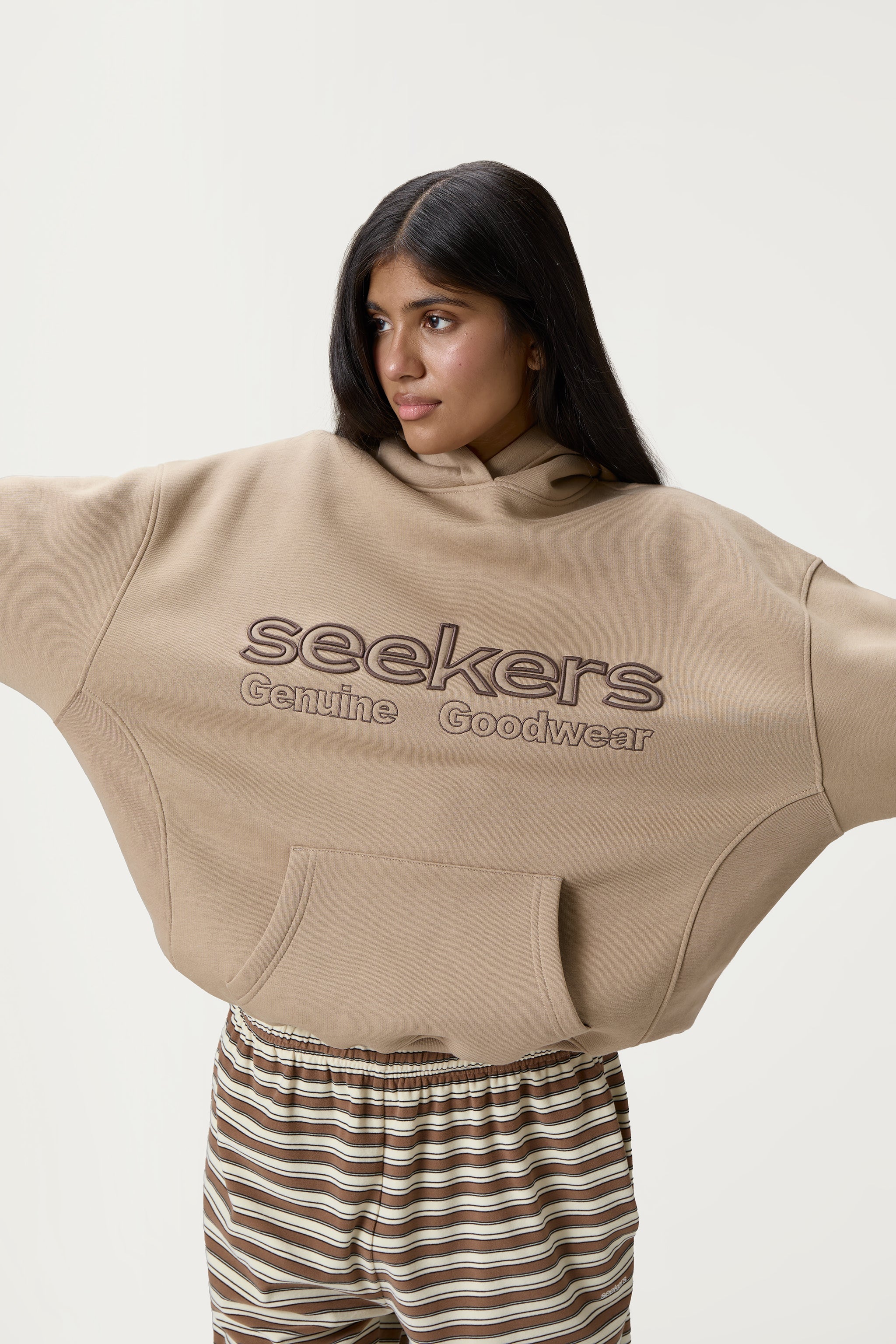 Seekers Goodwear Hoodie in Beige