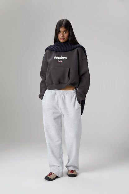 Seekers GB Shrunken Hoodie in Off-Black