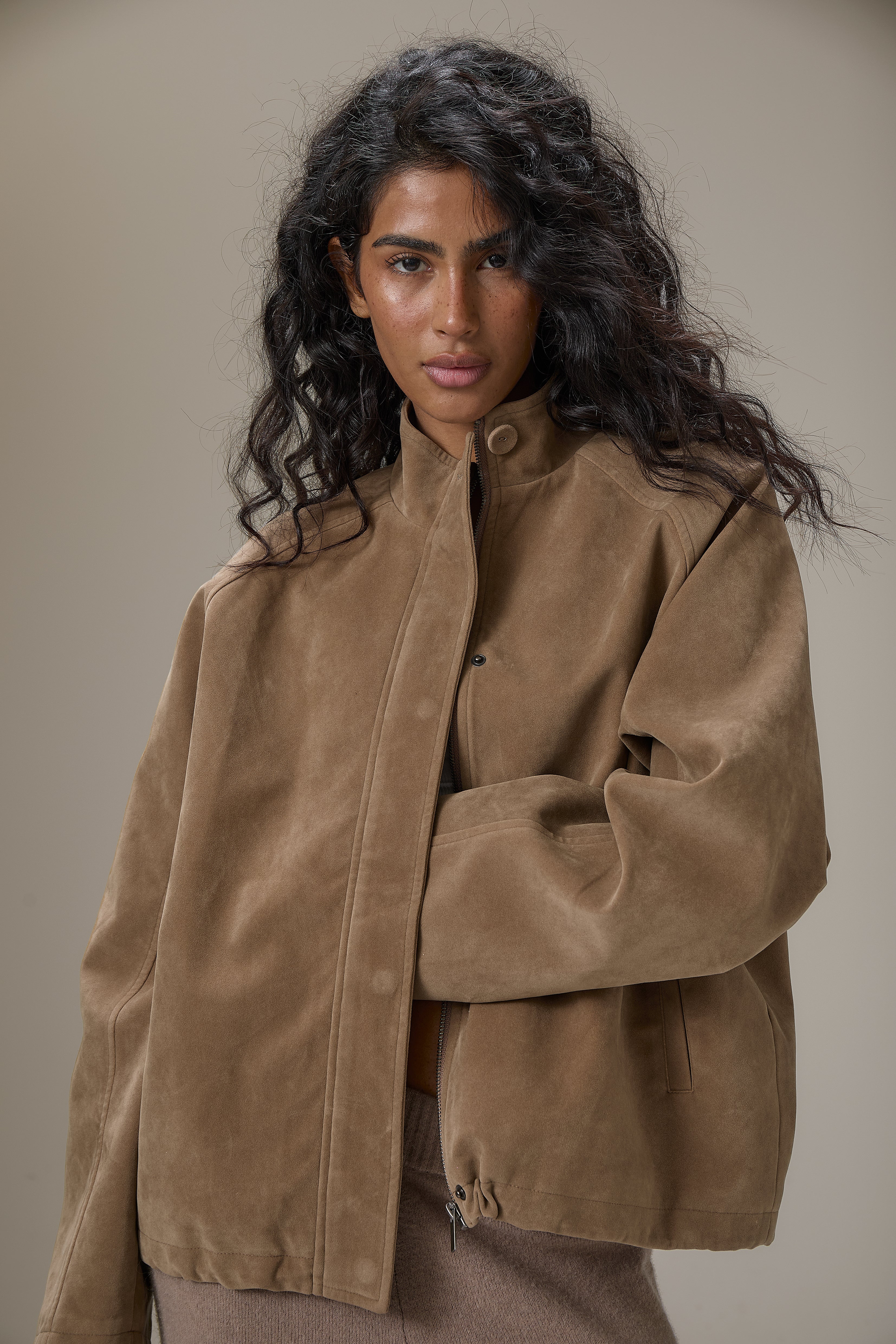 Lady Faux Suede Jacket