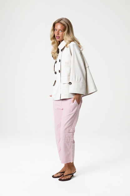 Duffy Pea Coat in Classic Beige
