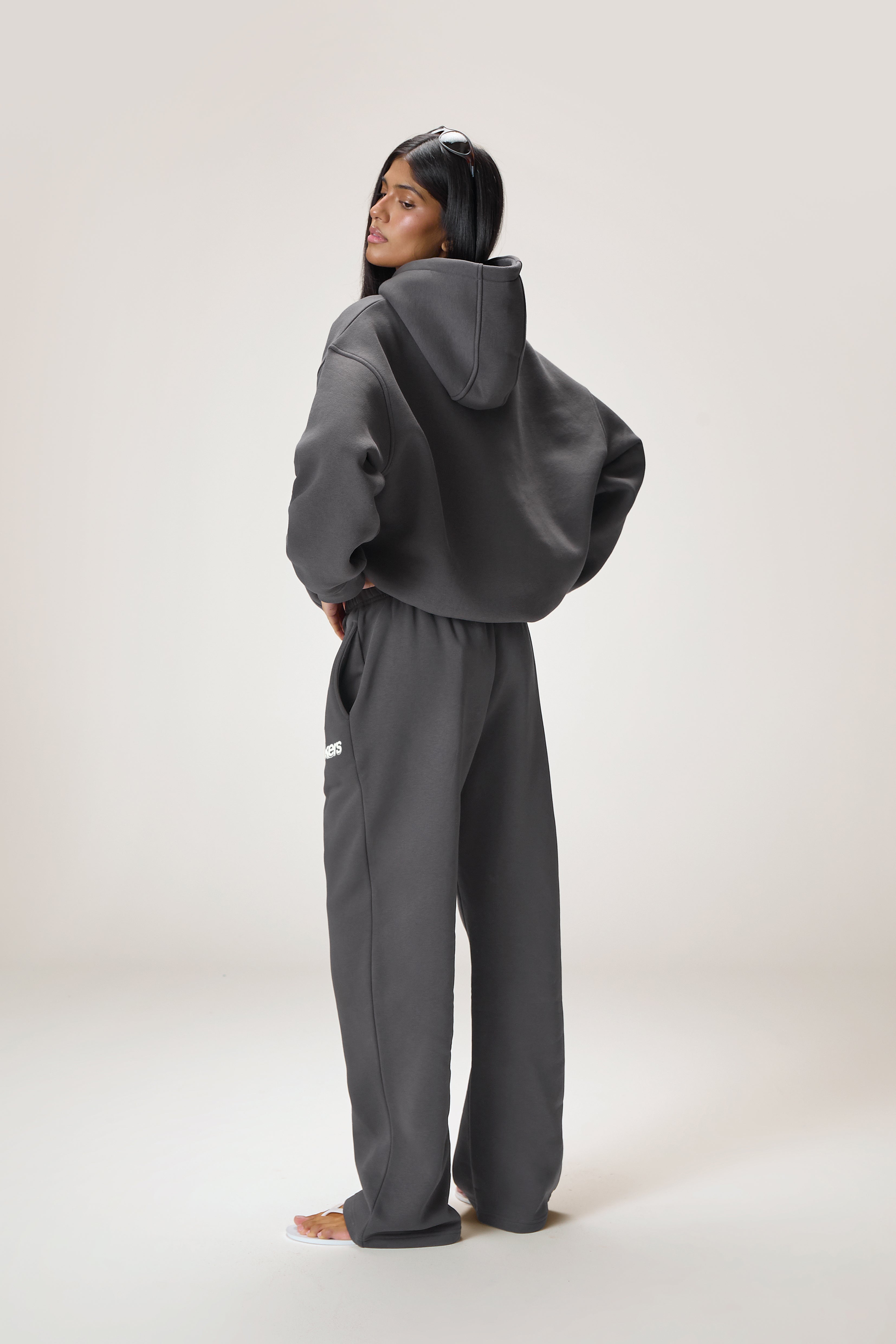 Seekers Sports Zip Up Hoodie in Charcoal