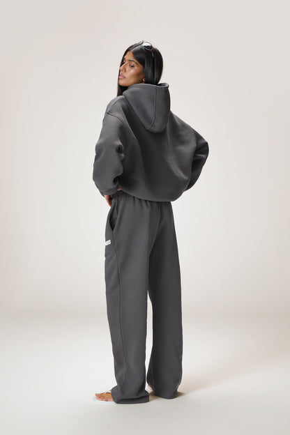 Seekers Sports Zip Up Hoodie in Charcoal