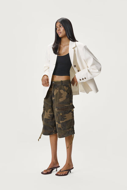Frankie Boxy Linen Blazer in Cream