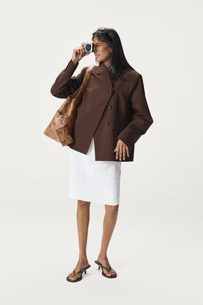 Fargo Boxy Blazer in Brown