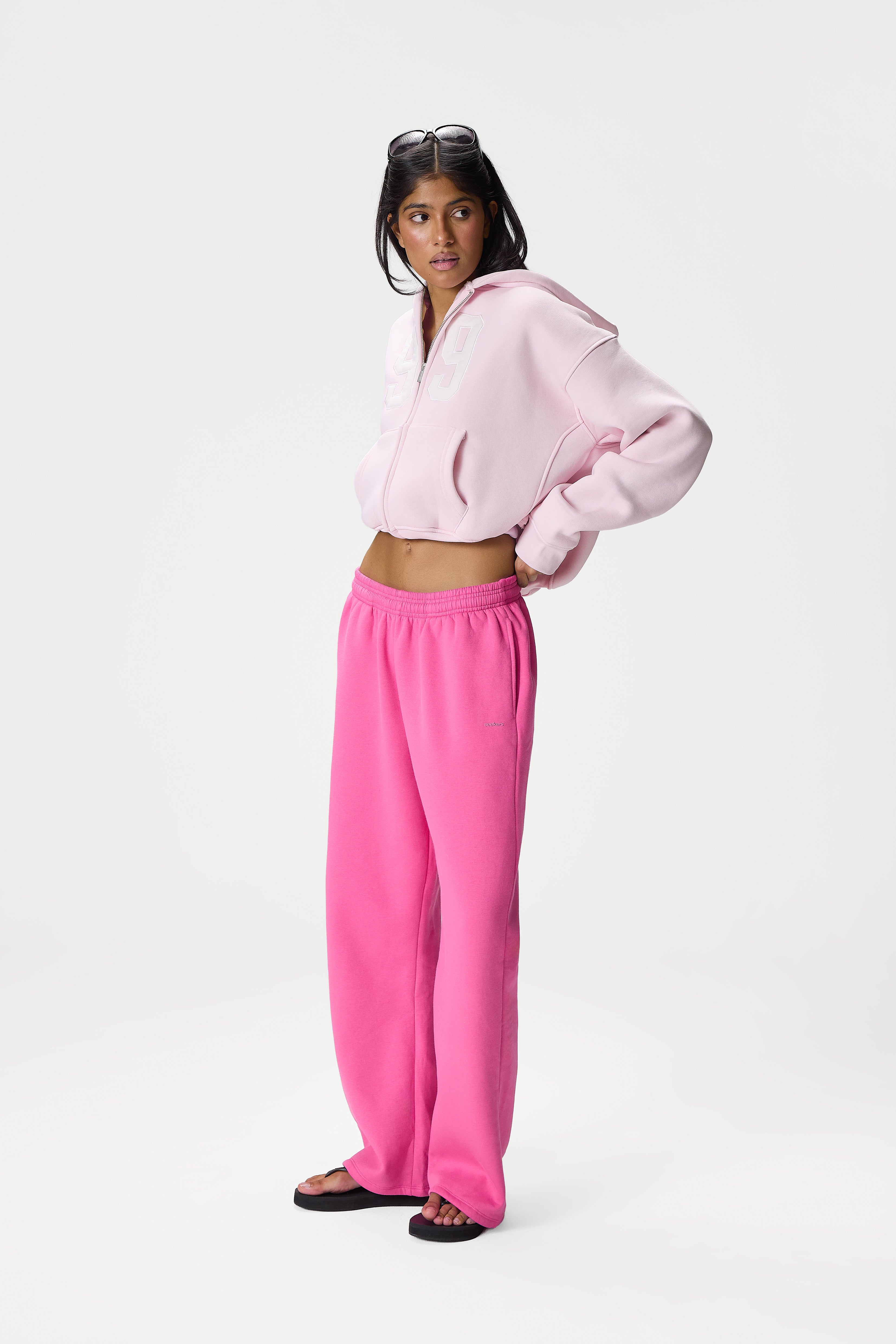 99 Shrunken Zip Hoodie in Bunny