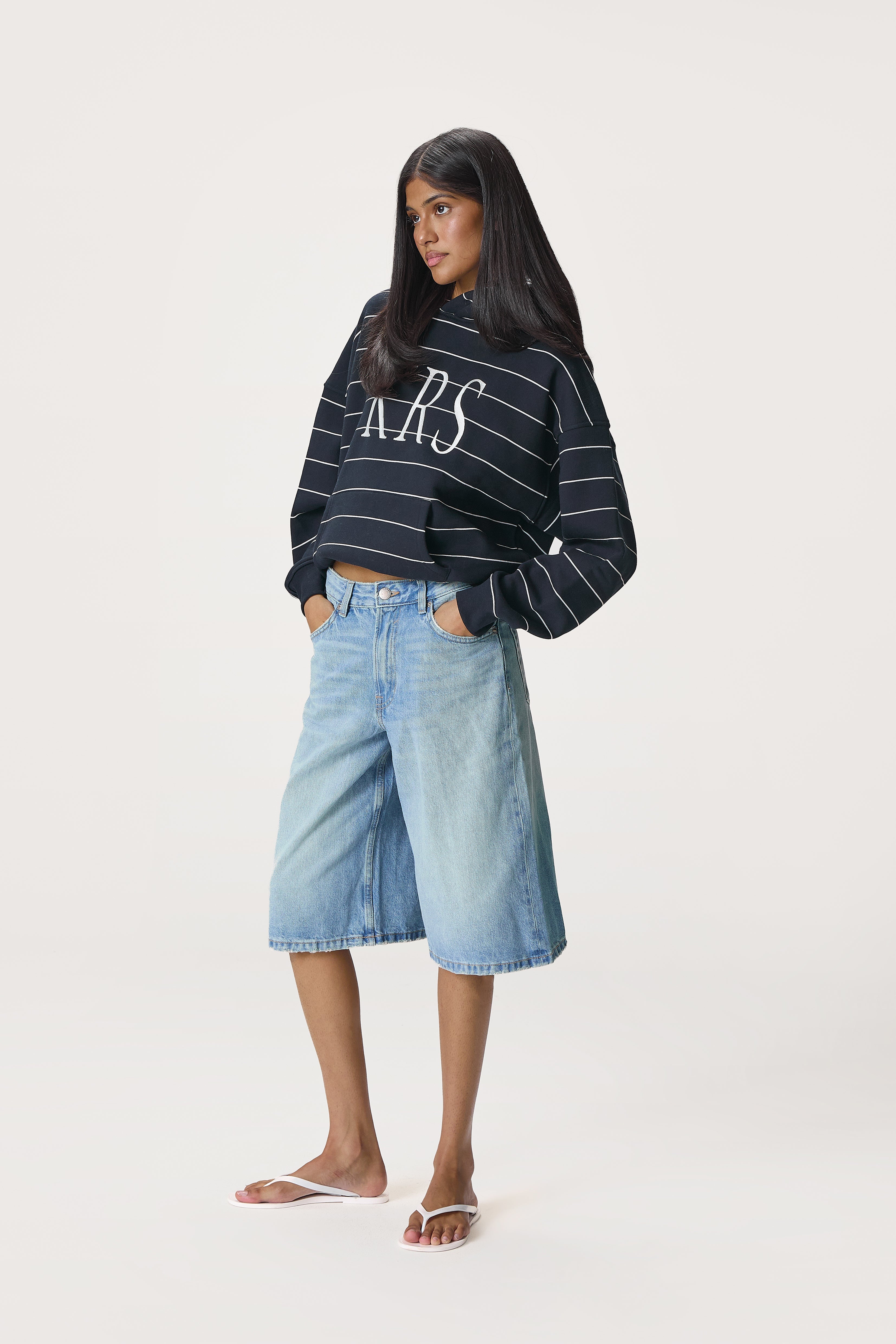 Fleet Stripe Logo Hoodie