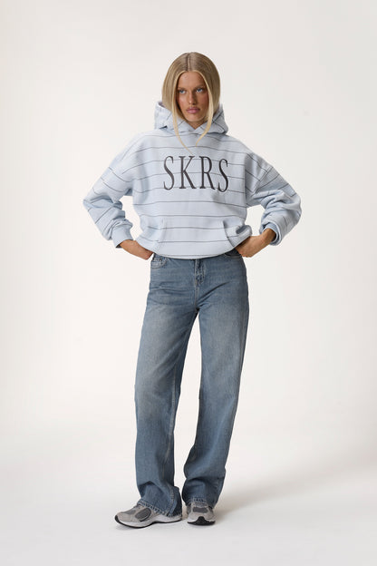Fleet Stripe Logo Hoodie in Light Blue