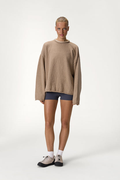 Parker Layered Knit Jumper in Beige