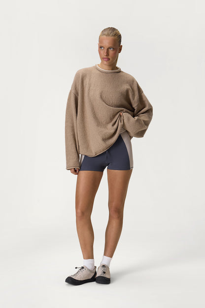 Parker Layered Knit Jumper in Beige