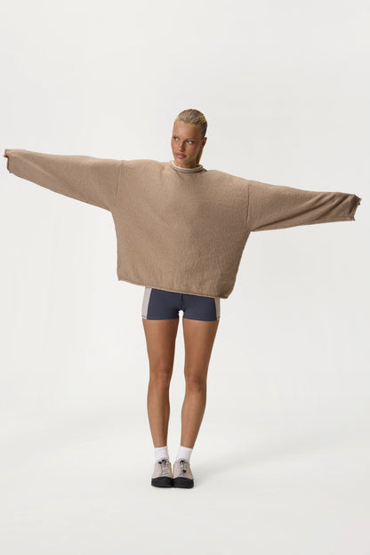 Parker Layered Knit Jumper in Beige