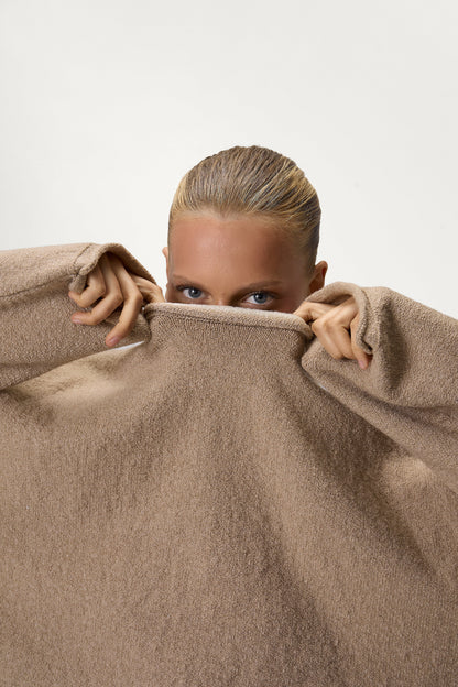 Parker Layered Knit Jumper in Beige