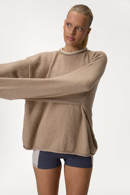 Parker Layered Knit Jumper in Beige