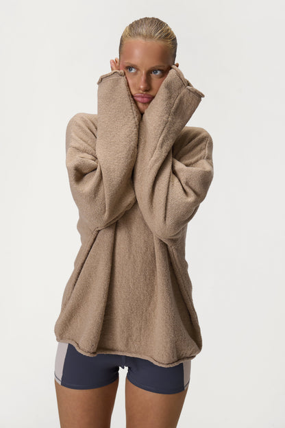 Parker Layered Knit Jumper in Beige