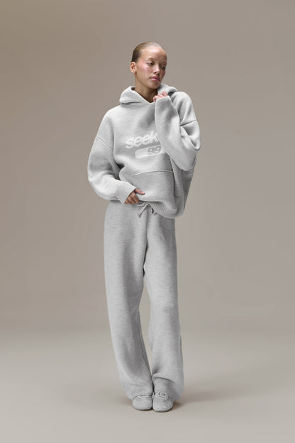 Seekers 99 Knit Hoodie in Soft Grey